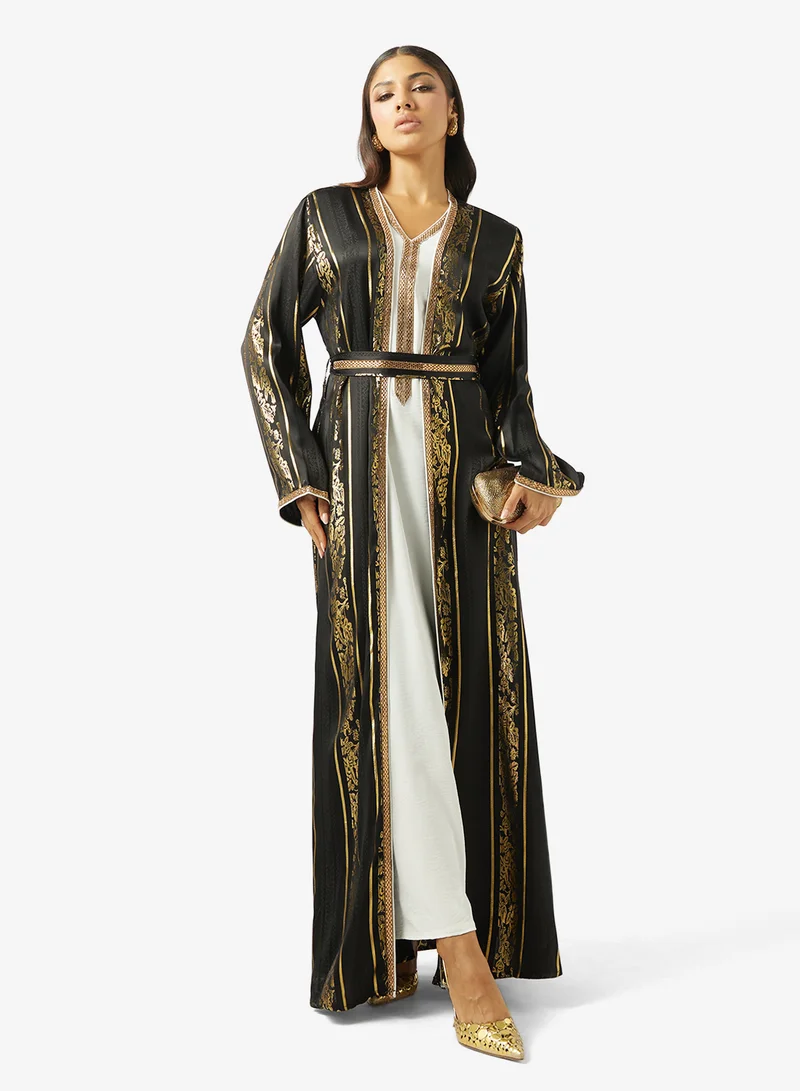 Arabian Closet  LADIES ABAYA 2 PIECE WITH BELT for Women | Best Price UAE